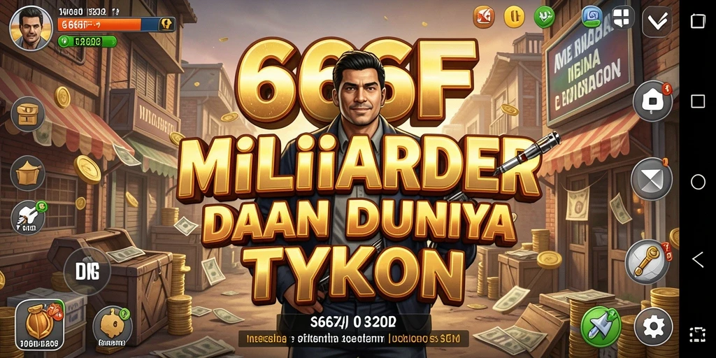 Tampilan gameplay menarik dalam 666F dengan elemen bisnis Tycoon.