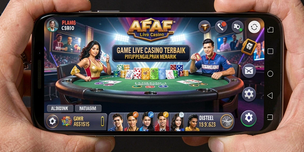 Screenshot gameplay AFAF yang menampilkan dealer langsung dalam aksi.
