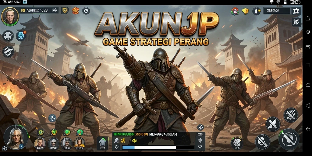 Tampilan gameplay AKUNJP yang mendebarkan dalam pertempuran strategi.
