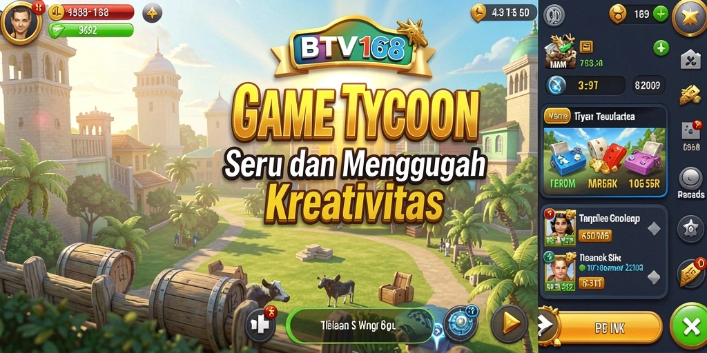 Screenshot gameplay BTV168 yang menampilkan elemen Tycoon.
