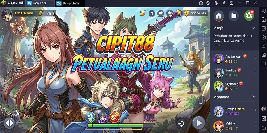 Tampilan menarik dari gameplay seru CIPIT88 yang penuh karakter anime.
