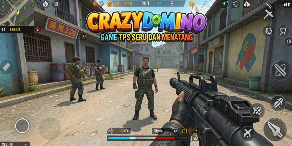 Gameplay menarik CRAZYDOMINO dengan aksi seru di medan tempur.