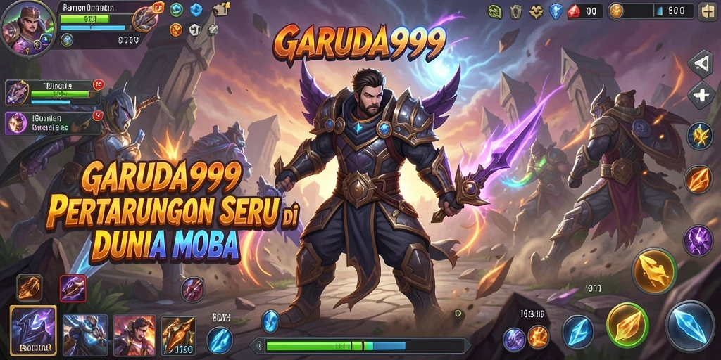 Screenshot permainan GARUDA999 menampilkan aksi pertarungan yang mendebarkan di arena MOBA.