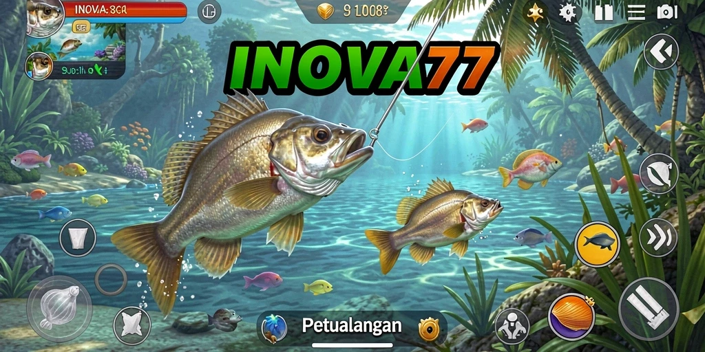 Screenshot gameplay INOVA77 menampilkan pengalaman memancing yang menakjubkan.