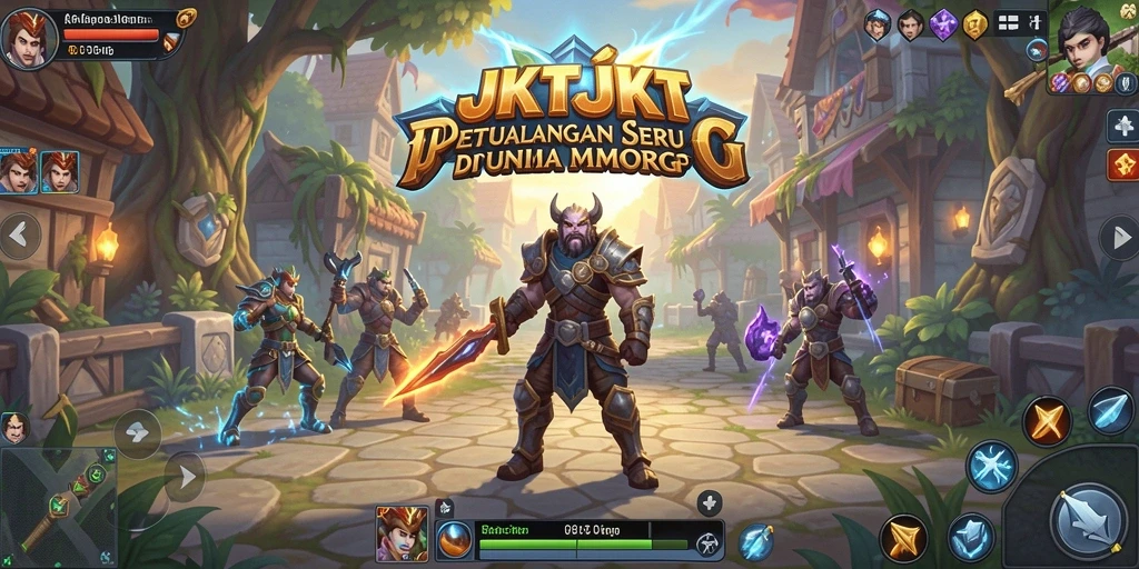 Screenshot utama JKTJKT menunjukkan aksi seru dalam dunia MMORPG.