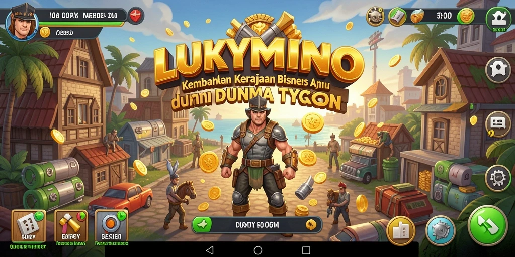 Tampilan gameplay LUKYMINO yang menarik dengan elemen Tycoon.