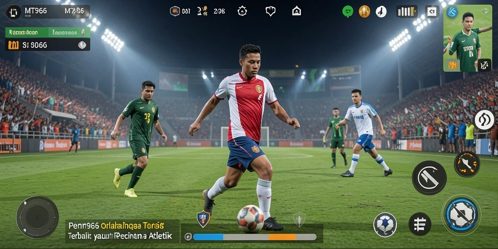 Tampilan dinamis dari gameplay olahraga di MT966 yang menarik.