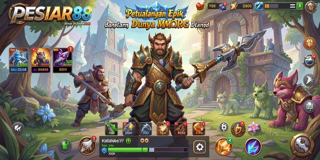 Tampilan layar gameplay PESIAR88 dengan aksi seru dan grafis menawan.