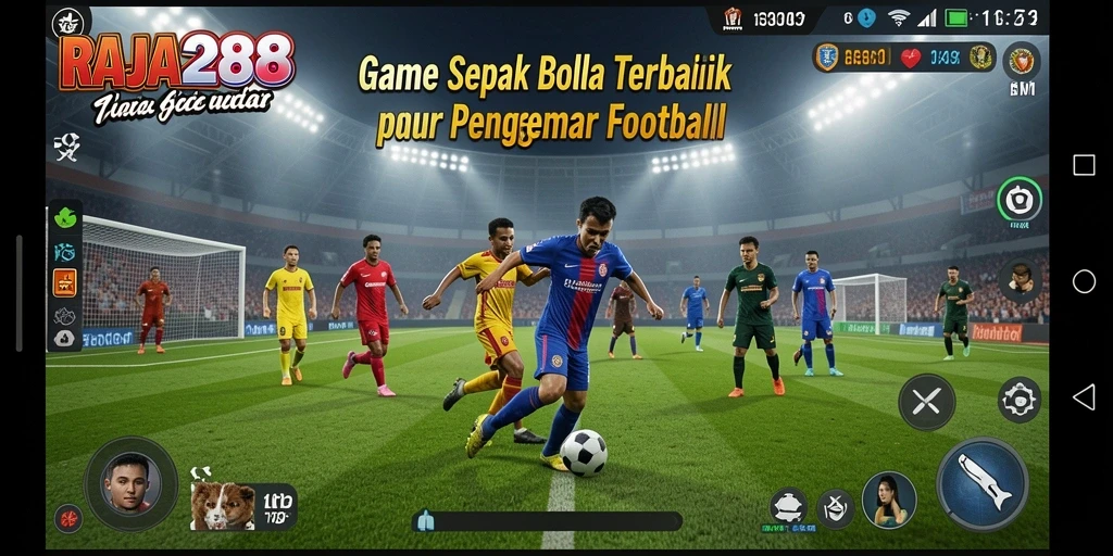 Tampilan utama dari gameplay RAJA288 yang seru di sepak bola.