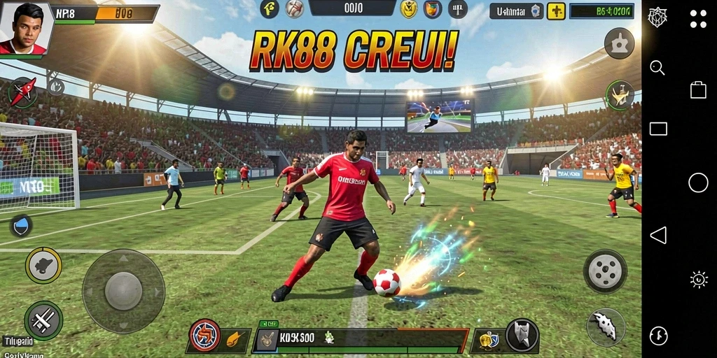 Tampilan gameplay RK88 yang mendebarkan dengan aksi olahraga yang seru.