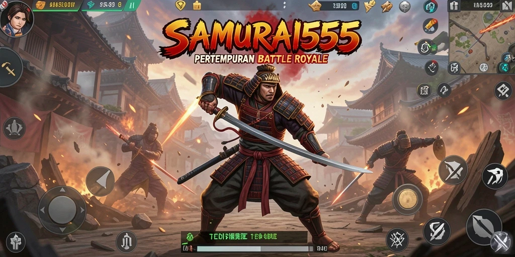 Tangkapan layar dari gameplay SAMURAI555 yang mendebarkan dan penuh aksi.
