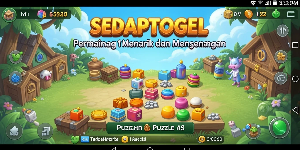 Tampilan gameplay SEDAPTOGEL yang menantang dan berwarna-warni.