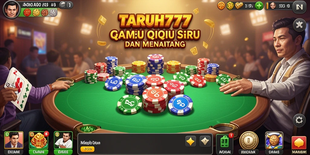 Screenshot TARUH777 menampilkan gameplay QiuQiu yang dinamis dan menarik.