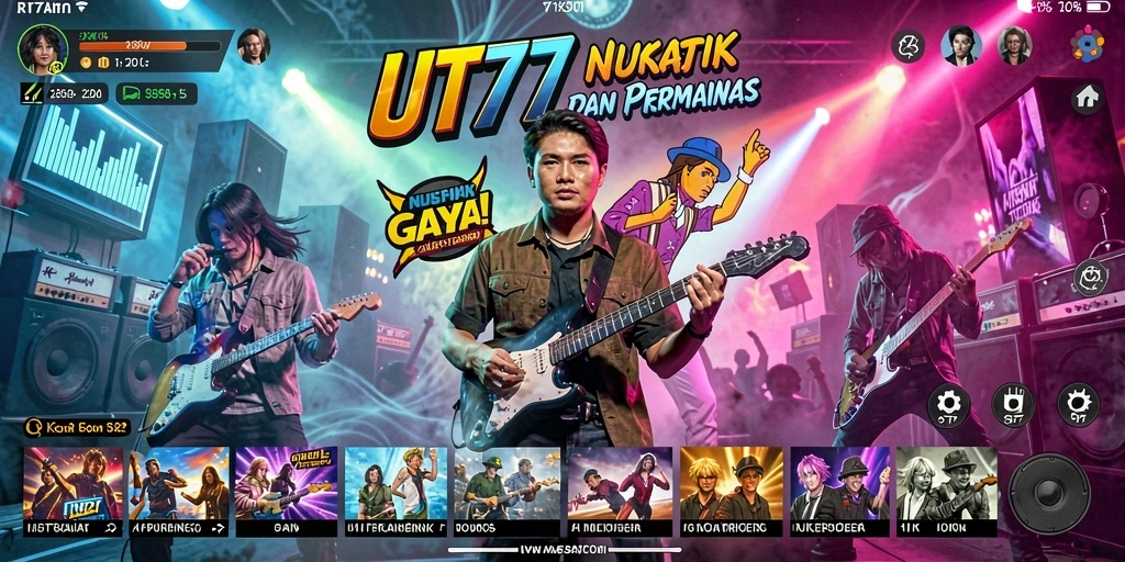 Screenshot UT77 menampilkan gameplay interaktif yang penuh musik dan kesenangan.